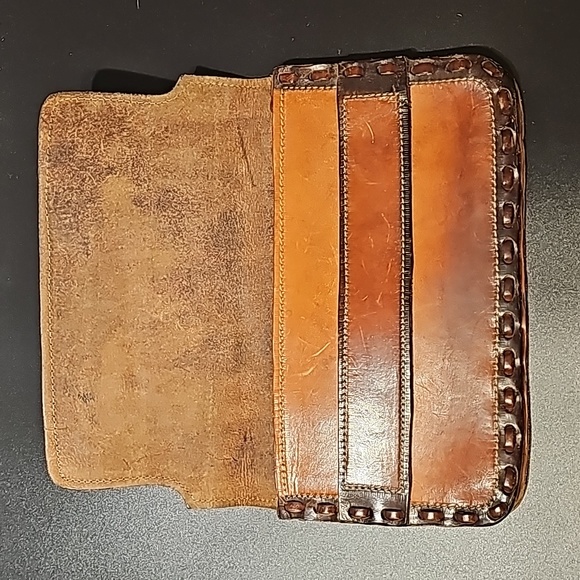 Vintage leather envelope purse - Picture 4 of 5